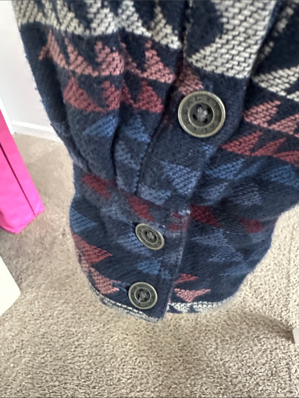 Ariat Navy Aztec-Pattern Button Front Jacket - Picture 6 of 10